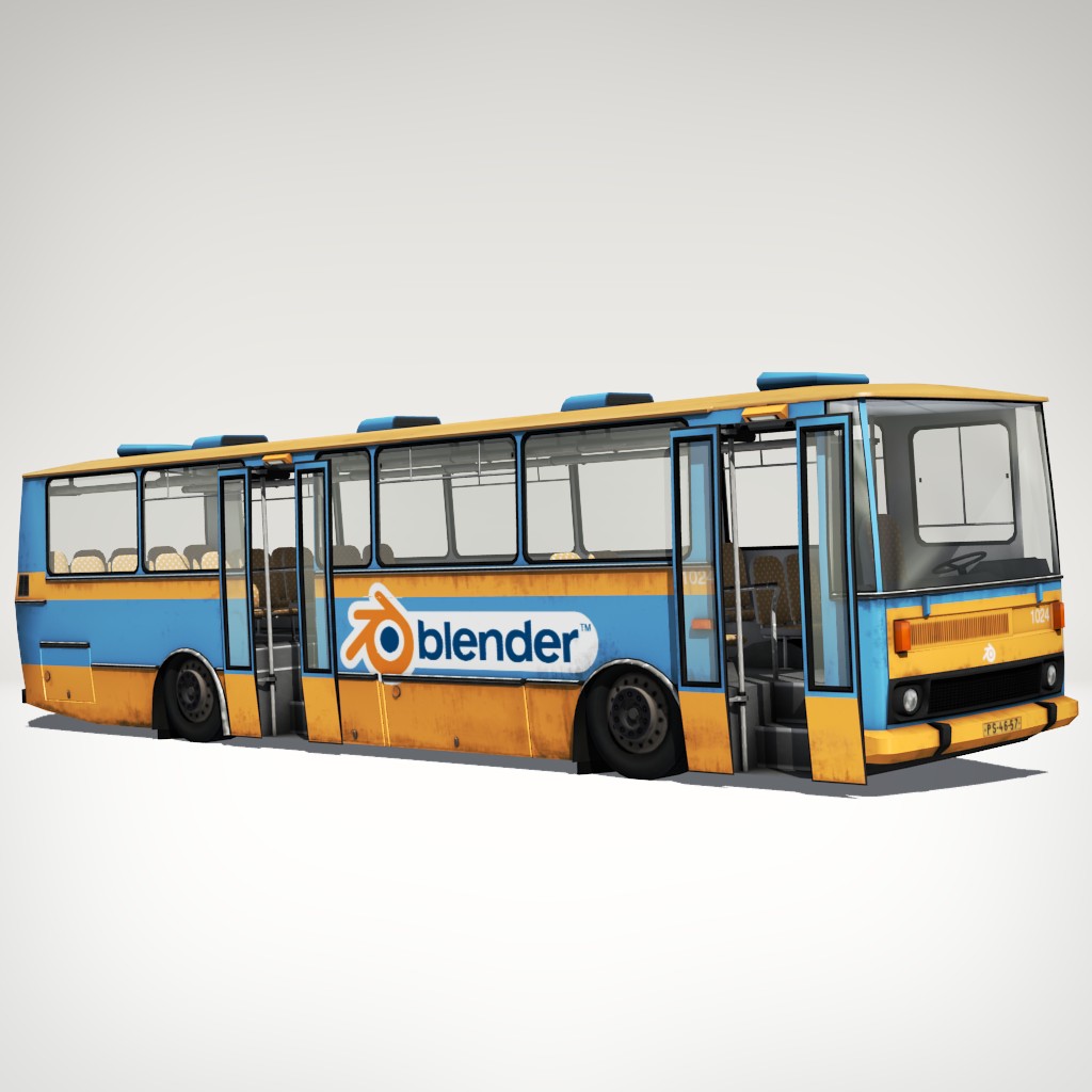 Colorable Bus (Rigged) preview image 2